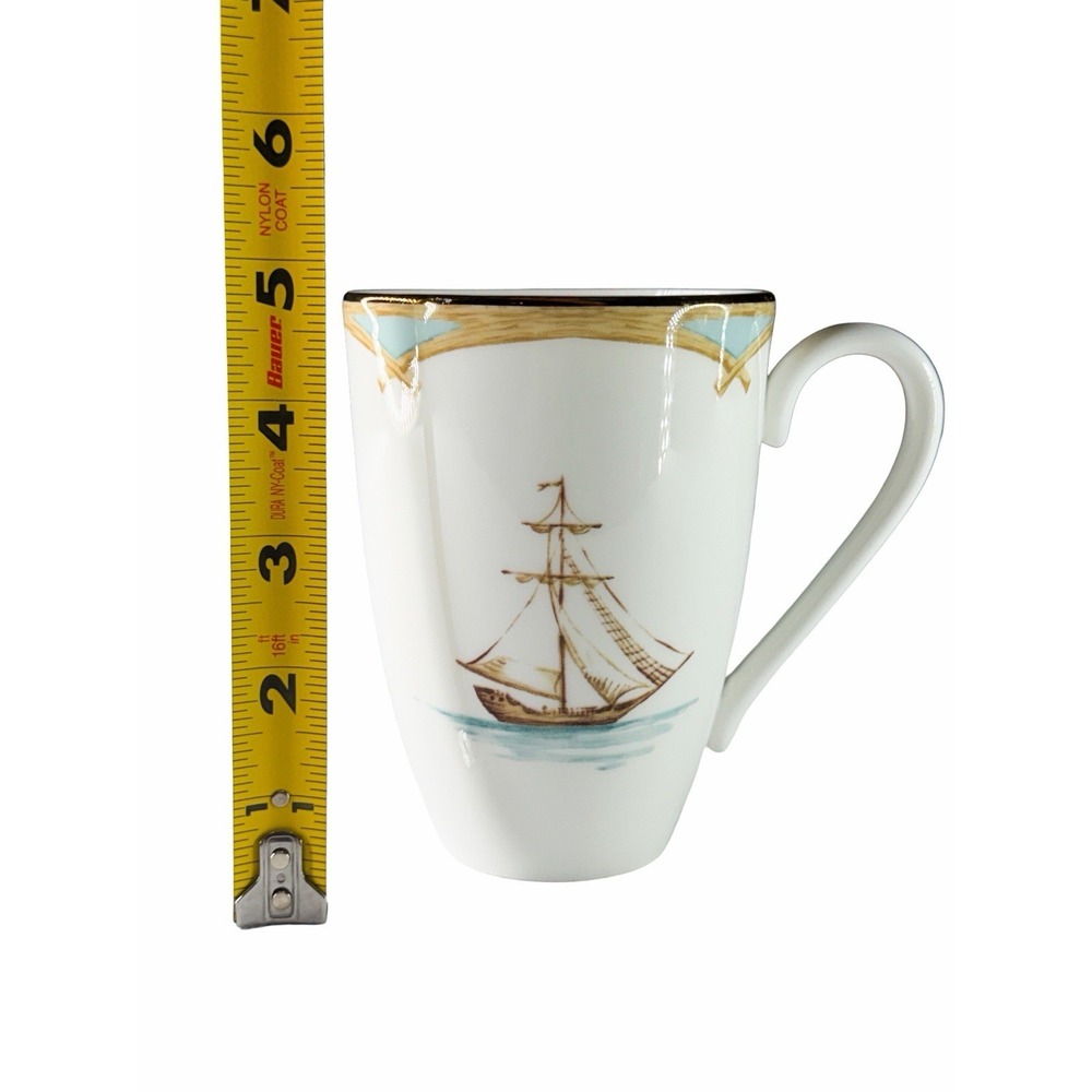 Lenox Microsafe British Sailboat Colonial Tradewind Coffee Mug Cup USA 14 Oz EUC - Picture 2 of 8